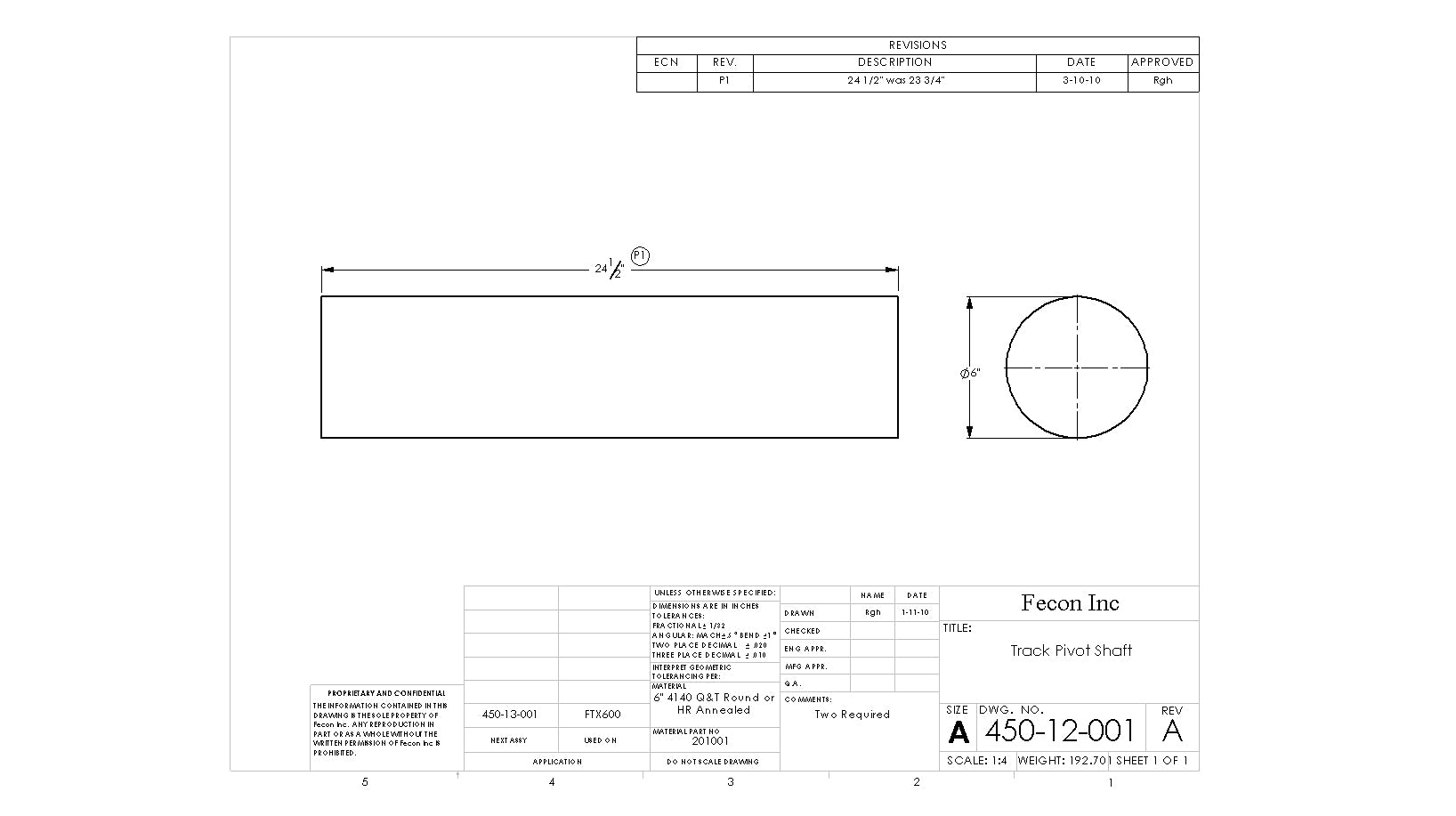 TRACK PIVOT SHAFT