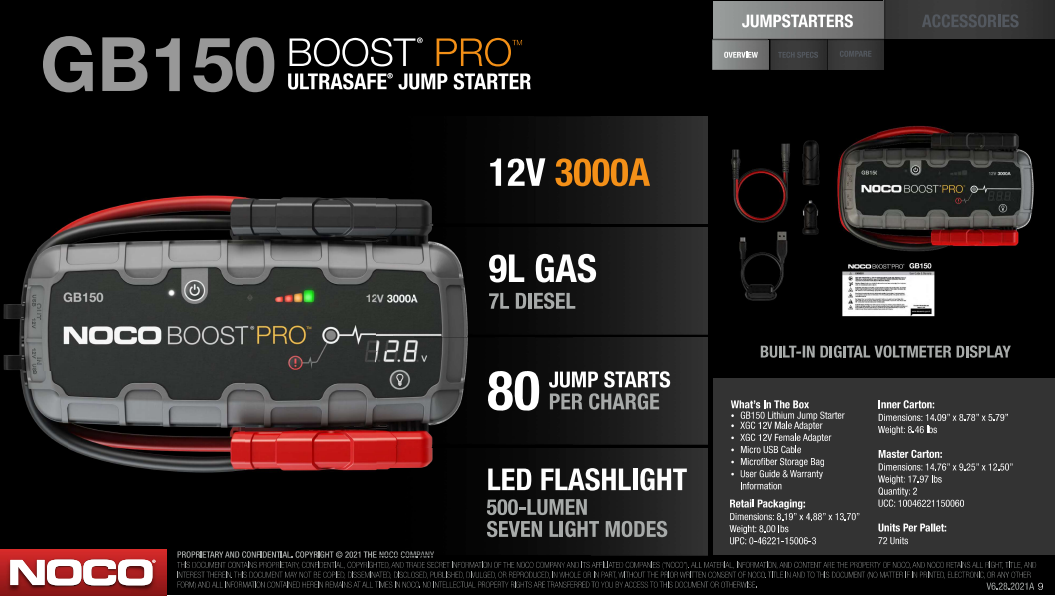 NOCO Boost 12V 3000A Jump Starter
